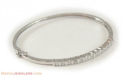 White Gold Bangle with Signity ( Stone Bangles )