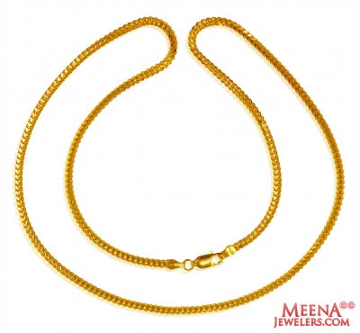 22K Gold Fox Chain (24 Inches) ( Plain Gold Chains )