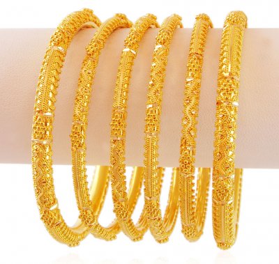 22k Filigree Pipe Bangles ( Set of Bangles )