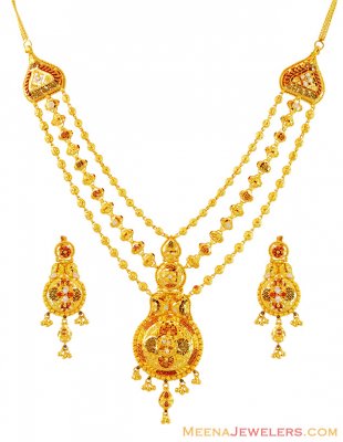 22k Gold Traditional Necklace Set ( 22 Kt Gold Sets )