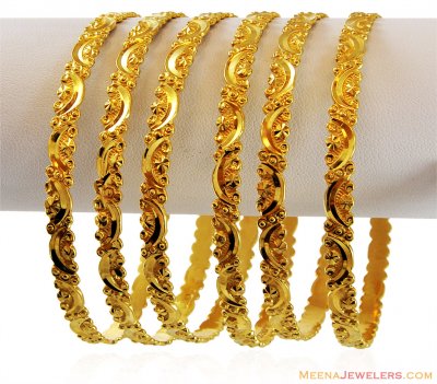 Machine Made 22K Bangles (2 Pc) ( Set of Bangles )