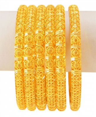 22kt Gold Bangles Set (6 Pc) ( Set of Bangles )