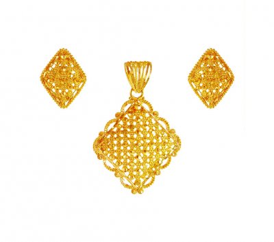 22K Gold Traditional Pendant Set ( Gold Pendant Sets )