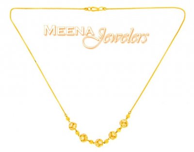 22kt Gold Chain (Necklace) with CZ ( Necklace with Stones )