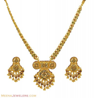 22Kt Gold Antique Set ( Antique Necklace Sets )