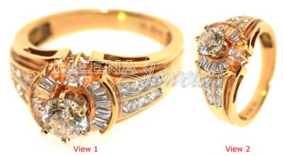 18Kt Yellow Gold Diamond Ring ( Diamond Rings )