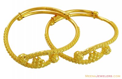 Filigree Floral Shaped Baby Kadas  ( Baby Bangles )