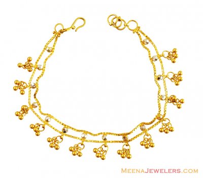 22K Designer Two Tone Bracelet ( Ladies Bracelets )