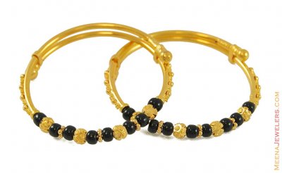 Black Beads Baby Bangle(22k) ( Baby Bangles )