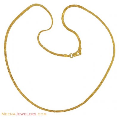 22K Kids Flat Chain (16 inches) ( Plain Gold Chains )