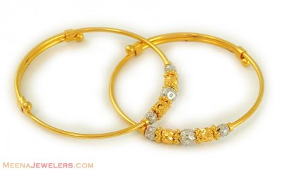 22K Two Tone Baby Bangles ( Baby Bangles )