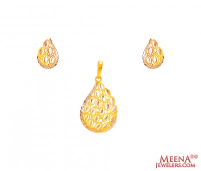 22Kt Gold Multi Tone Pendant Set ( Fancy Pendant Set )