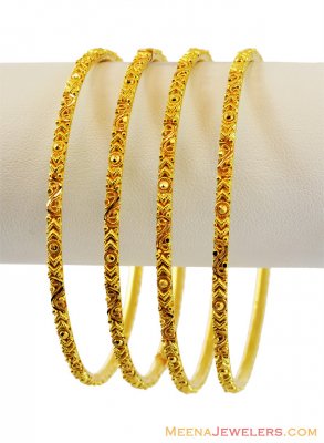 22K Filigree Set of Bangles (4 Pcs) ( Set of Bangles )