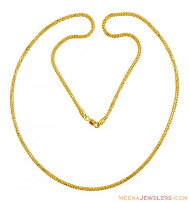 Plain Gold Chain 22k (24 in) ( Plain Gold Chains )