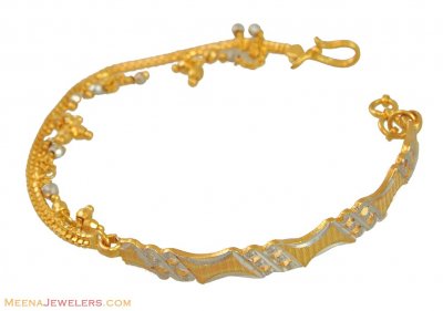 22K Ladies 2Tone Bracelet ( Ladies Bracelets )