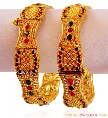 Meenakari 22K Gold Kada (1PC) ( Kadas )