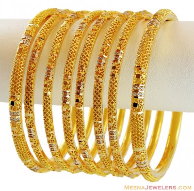 Two Tone Bangles Set 22K ( Set of Bangles )