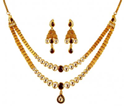 22K Antique Necklace Set ( Antique Necklace Sets )