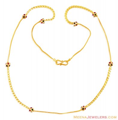 22K Gold Meena Balls Chain ( 22Kt Gold Fancy Chains )