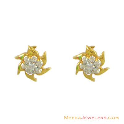 22K Gold Tops with CZ  ( Signity Earrings )