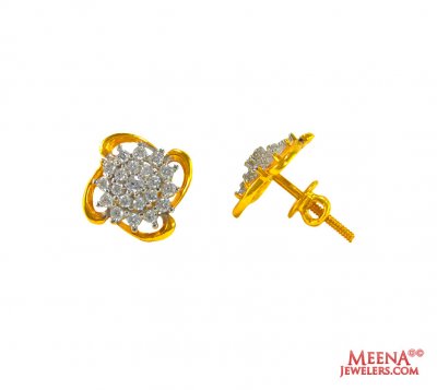 22 Kt Gold Signity Earrings ( Signity Earrings )