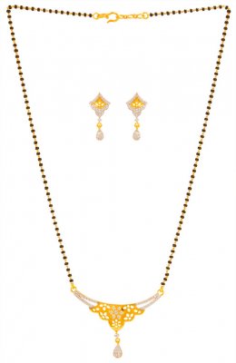 22K Gold Cz Mangalsutra Set ( Gold Mangalsutra Sets )