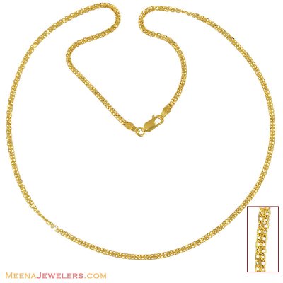 22K Gold Thin Flat Chain((18 Inch) ( Plain Gold Chains )