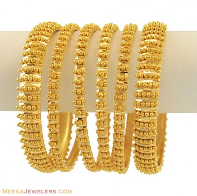 22Kt Gold Bangles Set (6 pcs) ( Set of Bangles )