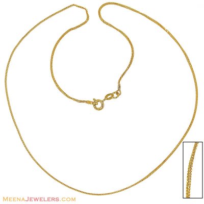 22K Plain Gold Chain (16 Inches) ( Plain Gold Chains )