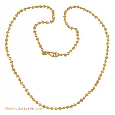 22K Gold Balls Chain(20 inch) ( 22Kt Gold Fancy Chains )