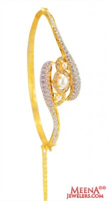 22k Gold Kada With Pearls ( Precious Stone Bangles )