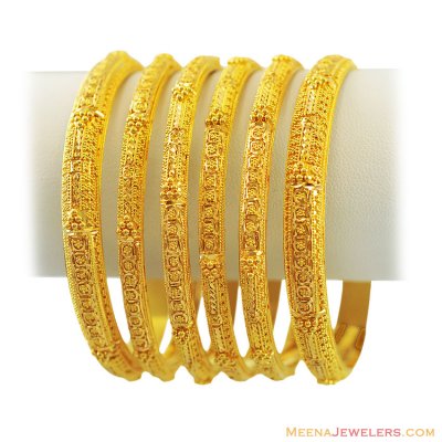 22k Designer Bangles Set(Set of 4) ( Set of Bangles )