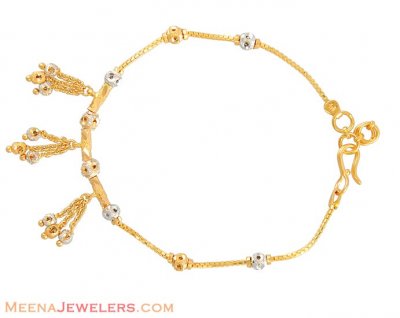 Gold Two Tone Bracelet with Charms ( Ladies Bracelets )