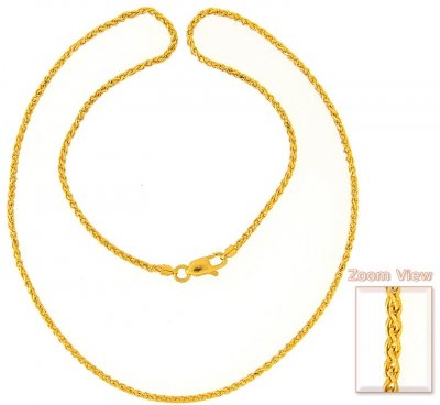 22K Gold Chain (20 Inch) ( Plain Gold Chains )