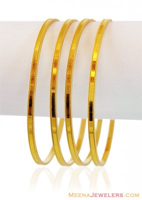 Plain Gold Bangles Set (4 pcs) 22k ( Set of Bangles )