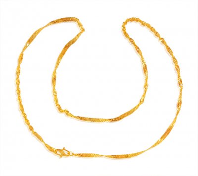 22Kt Gold Disco Chain (16 Inch) ( Plain Gold Chains )