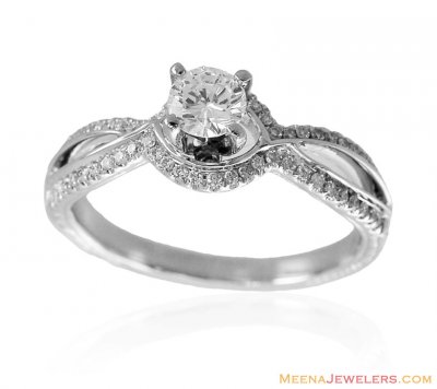 18K Gold Diamond Solitaire Ring ( Diamond Rings )