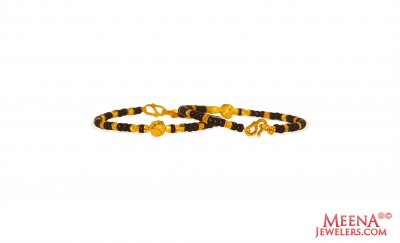 22k Black Beads Kids Mania ( Black Bead Bracelets )