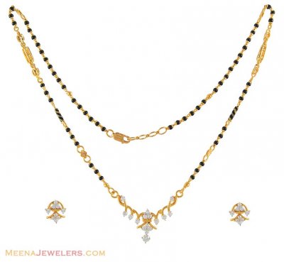 Gold Signity Mangalsutra Set ( Gold Mangalsutra Sets )