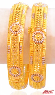 22Kt Gold Two Tone Kada (2 Pc) ( Kadas )