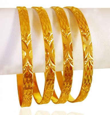 22kt Gold Machine Bangles (4 Pcs ) ( Set of Bangles )