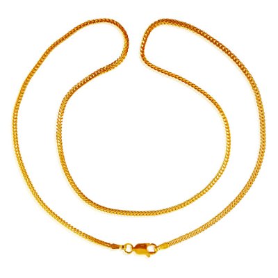 22Karat Gold Box Chain(18inch) ( Plain Gold Chains )