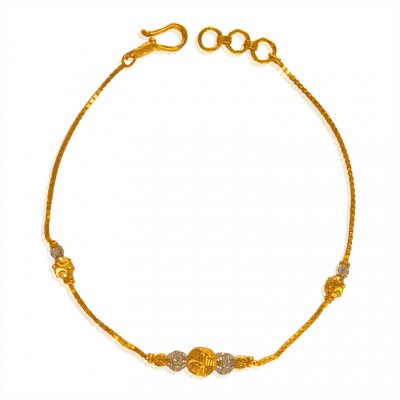 22K Delicate Bracelet Two Tone ( Ladies Bracelets )