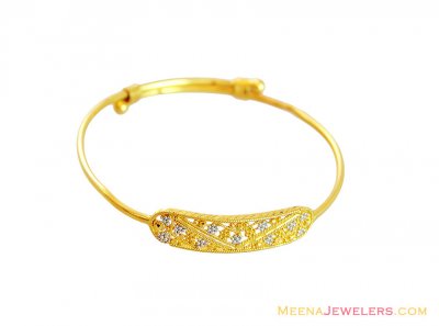 Filigree 2 Tone Baby Bangle 22K ( Baby Bangles )