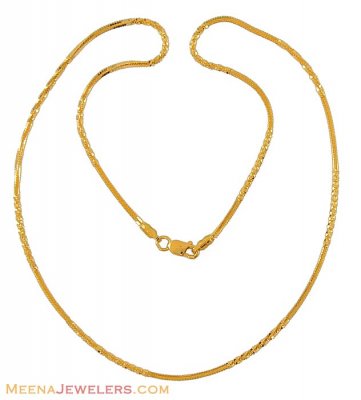 22K Gold Chain (16 Inch) ( Plain Gold Chains )