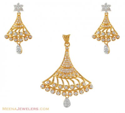 22Kt Gold Signity pendant set ( Fancy Pendant Set )