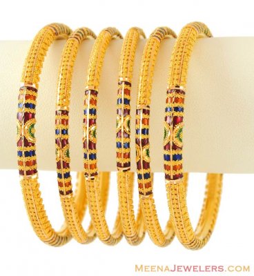 22K Meenakari Bangles Set ( Set of Bangles )