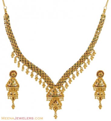 22K fancy Meenakari Set ( 22 Kt Gold Sets )