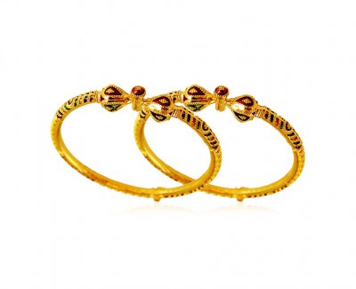 22K Gold Meenakari Kids Kada ( Baby Bangles )