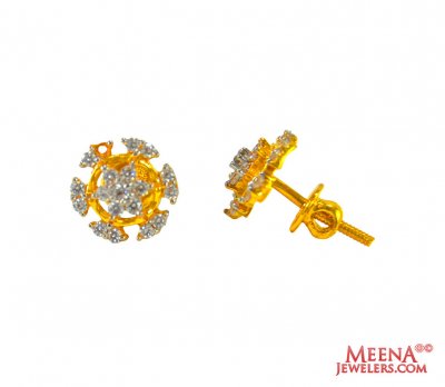 22 Kt Gold Signity Earrings ( Signity Earrings )